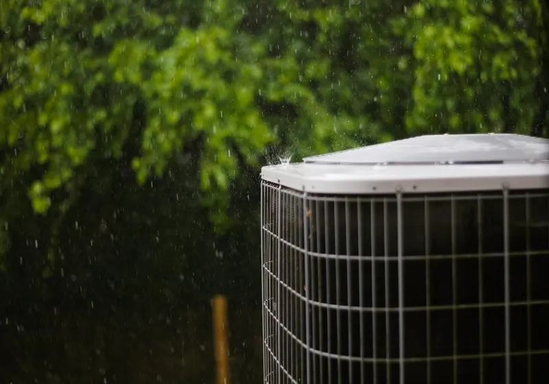 Technician repairing an air conditioner
